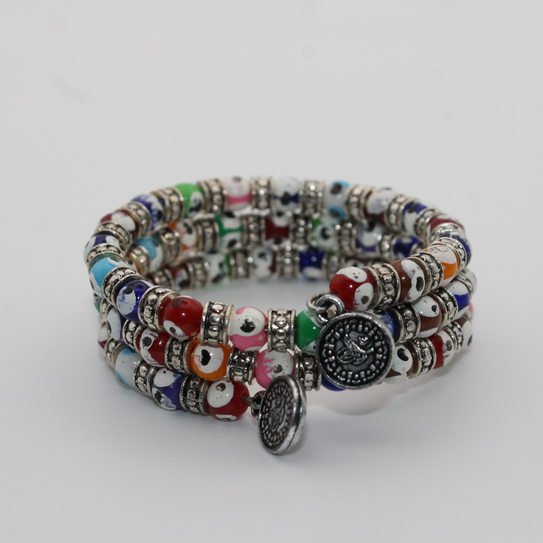 Evil Eye Spiral Wrap Around Braclet